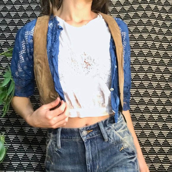 vtg suede altered vest - Picture 2 of 13